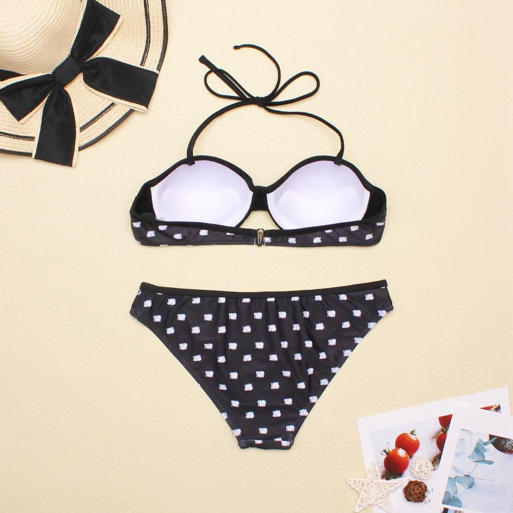 Women Two Piece Swimsuit Push Up Bikini  Padded Push Up Bikini Set Two Pieces Swimsuit Women Swimwear Bathing Suit Gifts For Mom Wife Girlfriend Swimwear Classic Print Swimsuit Bikini Set Swimwear Bathing Pool Party Bikini