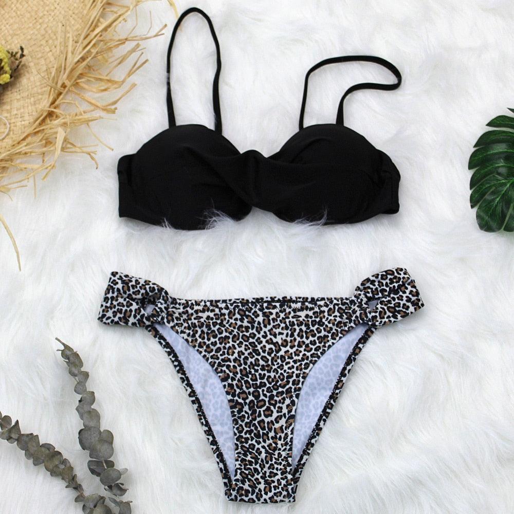 Women Two Piece Swimsuit Push Up Bikini  Padded Push Up Bikini Set Two Pieces Swimsuit Women Swimwear Bathing Suit Gifts For Mom Wife Girlfriend Swimwear Classic Print Swimsuit Bikini Set Swimwear Bathing Pool Party Bikini