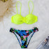 Women Two Piece Swimsuit Push Up Bikini  Padded Push Up Bikini Set Two Pieces Swimsuit Women Swimwear Bathing Suit Gifts For Mom Wife Girlfriend Swimwear Classic Print Swimsuit Bikini Set Swimwear Bathing Pool Party Bikini