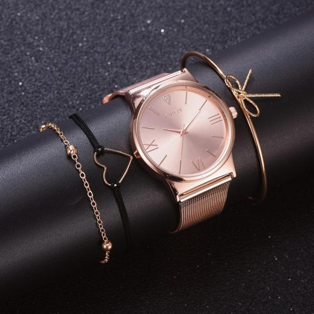 Women Watches Luxury Wrist Watch Women Steel Rose Gold Quartz Ladies Quartz Watches Rose Gold Classic Casual Thin Minimalist Stainless Steel Analog Mesh Band Cute Watches