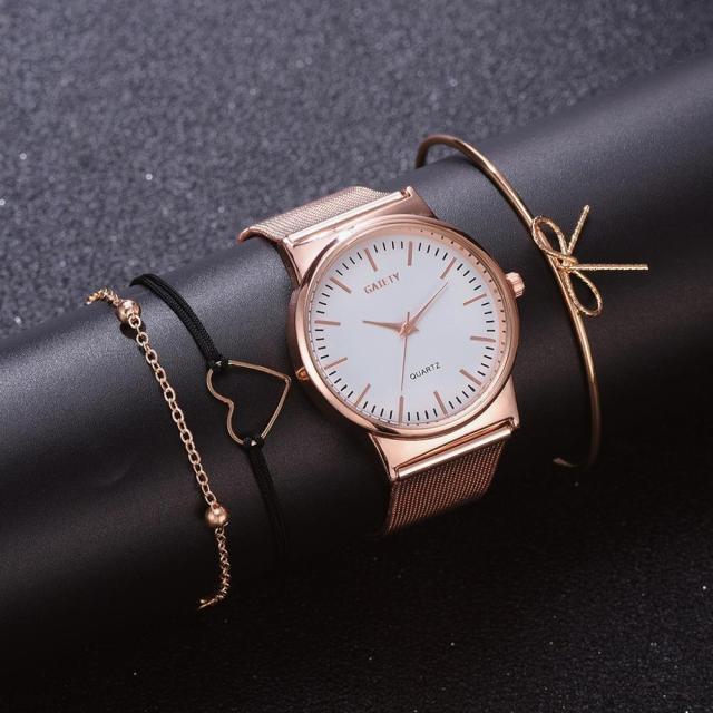 Women Watches Luxury Wrist Watch Women Steel Rose Gold Quartz Ladies Quartz Watches Rose Gold Classic Casual Thin Minimalist Stainless Steel Analog Mesh Band Cute Watches