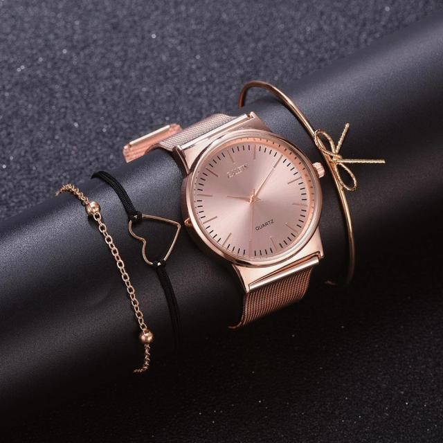 Women Watches Luxury Wrist Watch Women Steel Rose Gold Quartz Ladies Quartz Watches Rose Gold Classic Casual Thin Minimalist Stainless Steel Analog Mesh Band Cute Watches