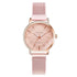 Women Watches New Luxury Fashion Quartz Ladies Watch Clock Rose Gold Diamond Dial Dress Casual Wristwatch Quartz Movement Girls Ladies Wristwatch Big Face Mesh Belt Watch And Bracelet Set