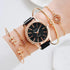 Women Watches New Luxury Fashion Quartz Ladies Watch Clock Rose Gold Diamond Dial Dress Casual Wristwatch Quartz Movement Girls Ladies Wristwatch Big Face Mesh Belt Watch And Bracelet Set