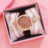 Women Watches New Luxury Fashion Quartz Ladies Watch Clock Rose Gold Diamond Dial Dress Casual Wristwatch Quartz Movement Girls Ladies Wristwatch Big Face Mesh Belt Watch And Bracelet Set