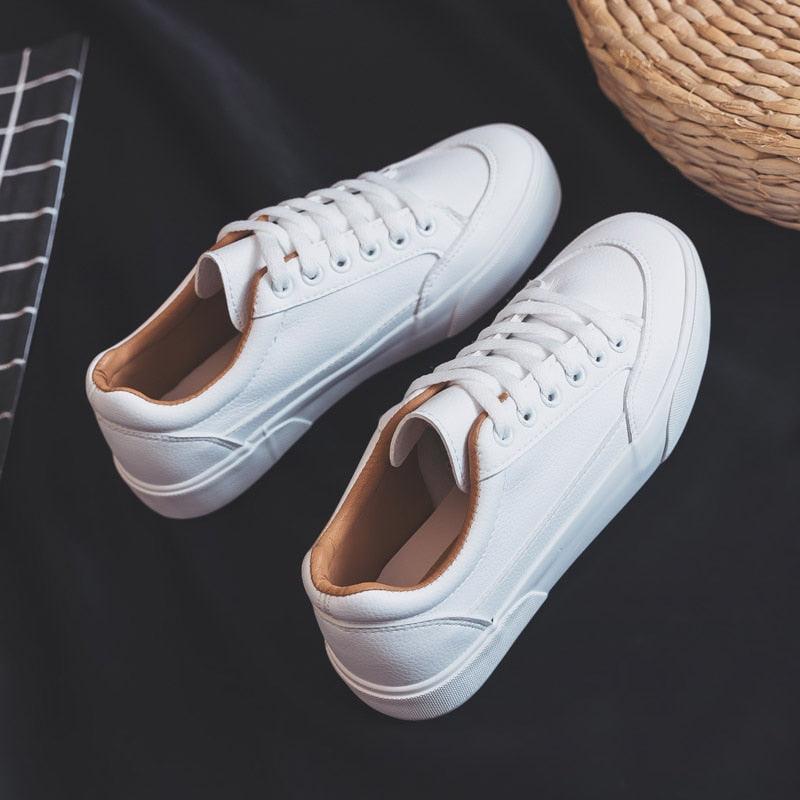 Women White Business Sneakers Fashion Woman's Spring Trend Casual Sport Shoes New Comfort White Platform Ultra Lightweight Walking Non Slip Sneakers