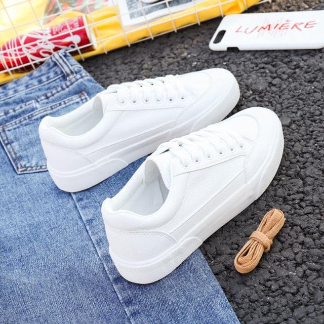 Women White Business Sneakers Fashion Woman's Spring Trend Casual Sport Shoes New Comfort White Platform Ultra Lightweight Walking Non Slip Sneakers