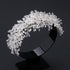 Women White Crystal Handmade Beaded Rhinestone Bridal Crown Rhinestone Wedding Hair Accessories Handmade Accessories  Wedding Bridal Headpiece Wedding Headpiece Crystal Headpiece Elegant Headpiece Headpiece