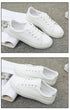 Women White Sneakers Fashion Breathble Vulcanized Shoes Leather Platform Shoes White Lace Up Casual Woman Comfortable Sneakers Leather Spring Flats Trainers Sneakers