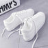 Women White Sneakers Fashion Breathble Vulcanized Shoes Leather Platform Shoes White Lace Up Casual Woman Comfortable Sneakers Leather Spring Flats Trainers Sneakers