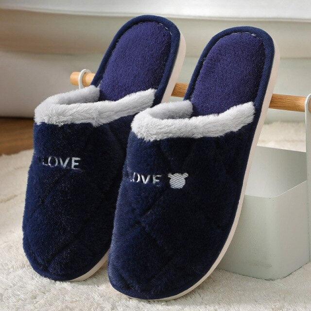 Women Winter Home Slippers Cute Shoes Non-Slip Soft Winter Warm Slipper Indoor Bedroom Couples Floor Shoes Women's House Slippers Indoor Memory Foam Cotton-Blend Knitted Autumn Winter Slippers