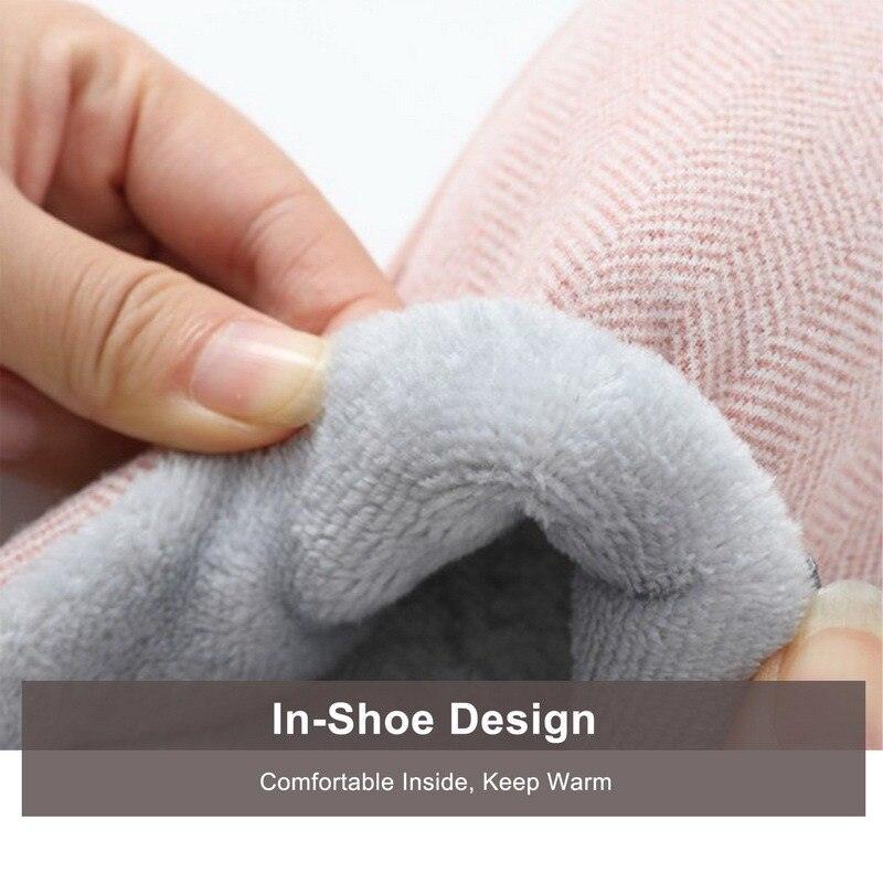 Women Winter Warm Fur Slippers Mens House Shoes Comfort Flat Heel Home Indoor Bedroom Warm Soft Cozy Fleece Lining House Slippers Memory Foam Slippers Winter Bedroom Shoes