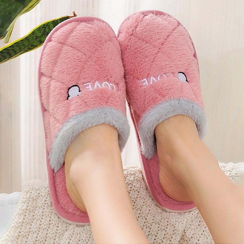 Women Winter Warm Fur Slippers Mens House Shoes Comfort Flat Heel Home Indoor Bedroom Warm Soft Cozy Fleece Lining House Slippers Memory Foam Slippers Winter Bedroom Shoes