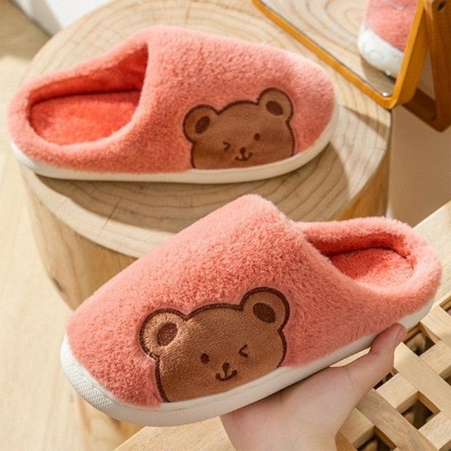 Women Winter Warm Fur Slippers Mens House Shoes Comfort Flat Heel Home Indoor Bedroom Warm Soft Cozy Fleece Lining House Slippers Memory Foam Slippers Winter Bedroom Shoes