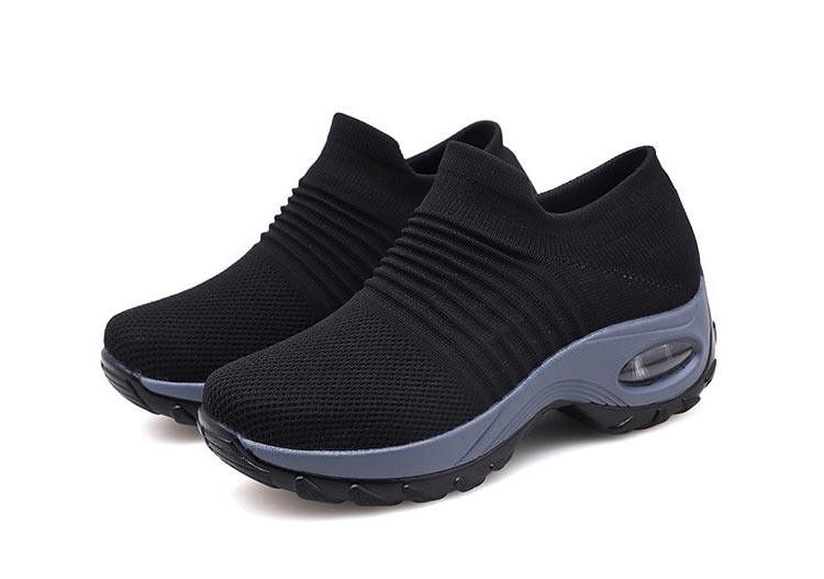 Womens Breathable Sneakers New Mesh Women Shoes Slip-On Air Cushion Casual Walking Shoes Lightweight Breathable Mesh Athletic Running Shoes Fashion Slip-on Sock Sneakers