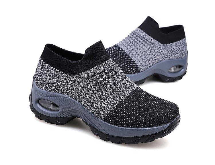 Womens Breathable Sneakers New Mesh Women Shoes Slip-On Air Cushion Casual Walking Shoes Lightweight Breathable Mesh Athletic Running Shoes Fashion Slip-on Sock Sneakers