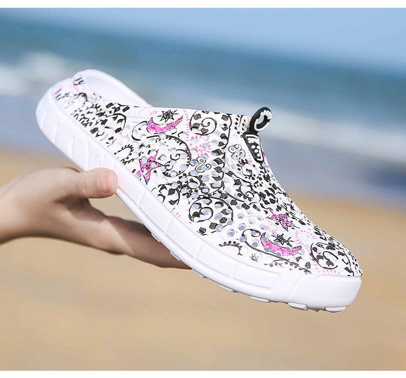 Womens Casual Clogs Breathable Beach Sandals Valentine Slippers Summer Slip On Women Flip Flops Shoes Sandals Quick Drying Slippers Walking Lightweight Rain Beach Summer Pool Water Shoes