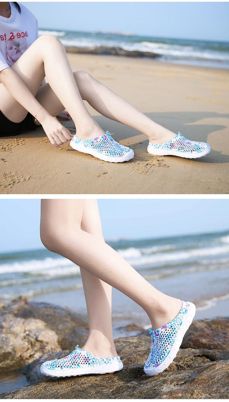 Womens Casual Clogs Breathable Beach Sandals Valentine Slippers Summer Slip On Women Flip Flops Shoes Sandals Quick Drying Slippers Walking Lightweight Rain Beach Summer Pool Water Shoes