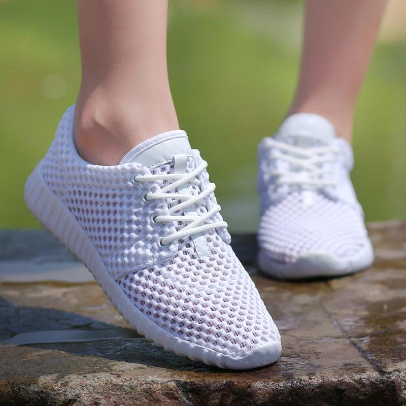 Womens Fashion Casual Sneakers Lightweight Comfortable Breathable Lace-up Mesh Couples Shoes Lightweight Casual Walking Shoes Breathable Mesh Fashion Sneakers