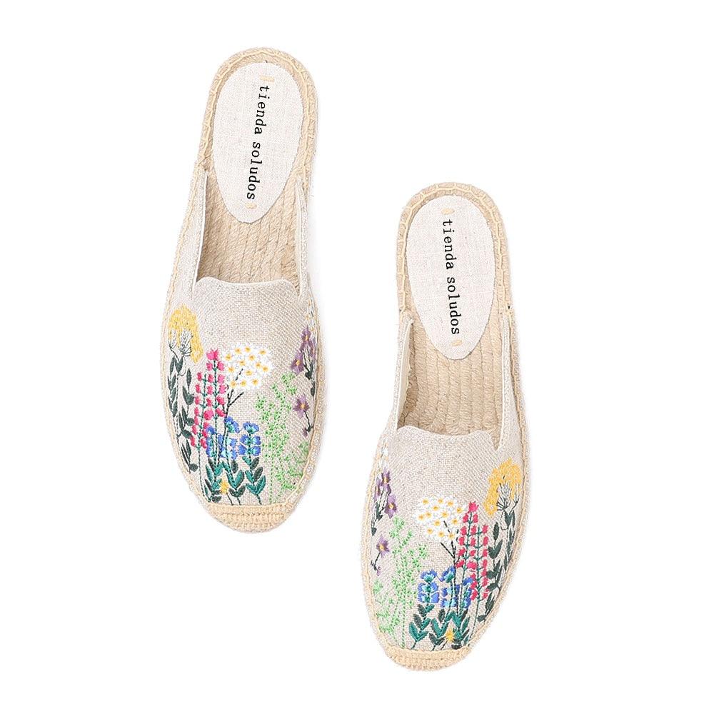 Womens Flip Flops Slippers Real Hemp Summer Rubber Floral Slides Woman Shoes Comfy House Shoes Indoor Outdoor Cozy Womens Slipper Hard Sole Orthopedic Hemp  Linen Slides Slippers