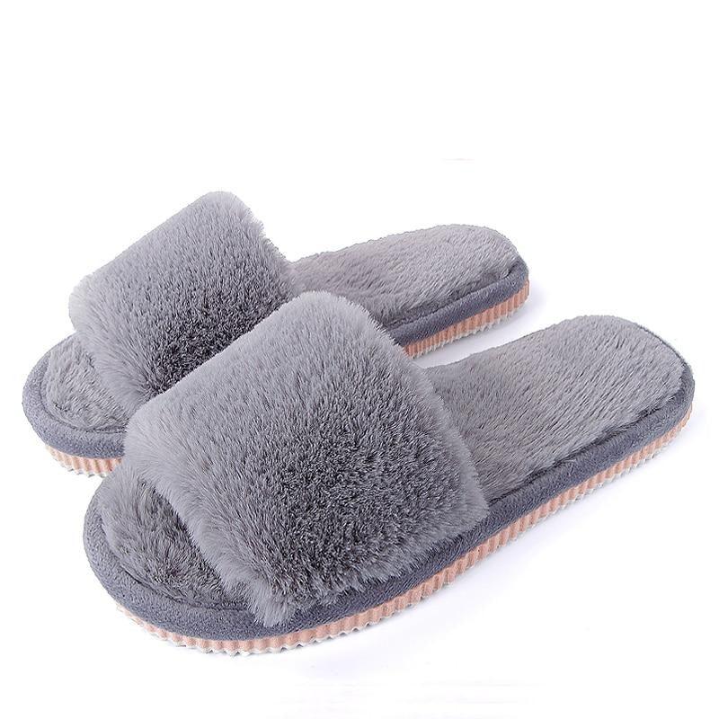 Womens Fur Slippers Winter Shoes Home Slippers Plush Women Indoor Warm Fluffy Cotton Shoes Women's Fuzzy House Memory Foam Slippers Furry Faux Fur Lined Bedroom Shoes