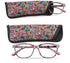 Womens Pocket Printed Reading Glasses With Matching Pouch Spring Hinge Presbyopic Reading Glasses For Women Anti Eyestrain Computer Reading TV Glasses Stylish Frame+1.0 To 4.0