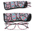 Womens Pocket Printed Reading Glasses With Matching Pouch Spring Hinge Presbyopic Reading Glasses For Women Anti Eyestrain Computer Reading TV Glasses Stylish Frame+1.0 To 4.0