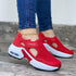 Womens Red Sneakers Air Cushion Shoes Woman Mesh Sneakers Breathable Flats Womens Casual Air Cushion Sneakers Lightweight Non Slip Sport Jogging Gym Fitness Workout Tennis Walking Espadrilles