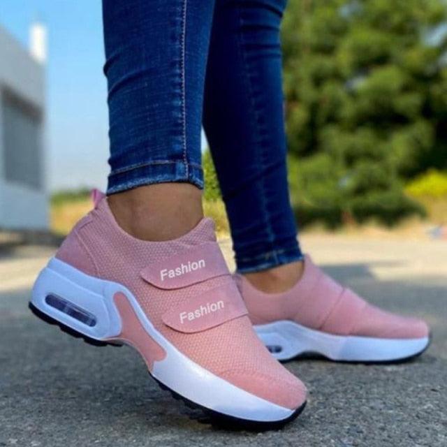 Womens Red Sneakers Air Cushion Shoes Woman Mesh Sneakers Breathable Flats Womens Casual Air Cushion Sneakers Lightweight Non Slip Sport Jogging Gym Fitness Workout Tennis Walking Espadrilles