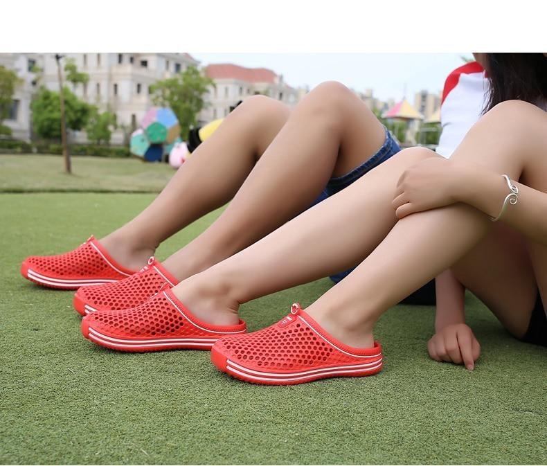 Womens Sandals Summer Fashion Hollow Out Breathable Beach Slippers Flip Flops EVA Massage Slippers Sandals Garden Clogs Shoes Women's Breathable Sandals Water Slippers