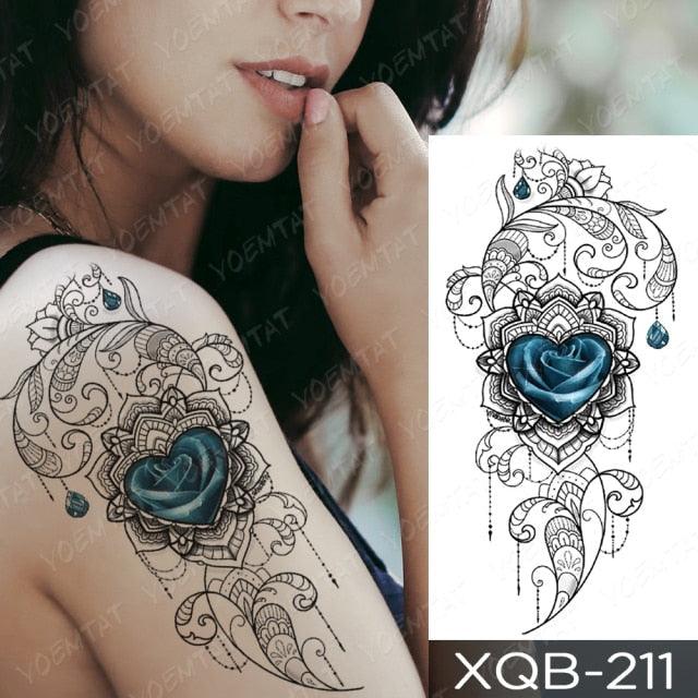 Womens Waterproof Temporary Tattoo Sticker Blue Flower Luxury Big Tatoo For Body Arm - STEVVEX Beauty - 103, 3D Tattoo, Arm Tattoo, Beauty, Big Flowers Tattoo, Big Tattoo, Black Tattoos, Blue Butterfly Tattoo, Body Tattoo, Colorful Tattoo, Fashion Tattoo, Flower Tattoo, Girls Tattoo, Leg Tattoo, Luxury Tattoo, Stylish Tattoo, Tattoo, Waterproof Tattoo, Women Tattoo, Womens Tattoo - Stevvex.com