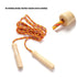 Wooden Handle Skipping Rope Adjustable Wooden Handle Cotton Braided Outdoor Fun Activity Playing Rope Wooden Grips Ideal For Workout Equipment School Supplies 2.5M