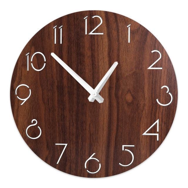 Wooden Wall Clock 10 Inch Silent Non Ticking Quartz Wall Clock 10 Inch Silent Non-Ticking Wooden Wall Clocks Battery Operated Country Retro Rustic Style Decorative for Living Room Kitchen  Retro Fashion Wood Wall Clock Decorative for Living Room Kitchen