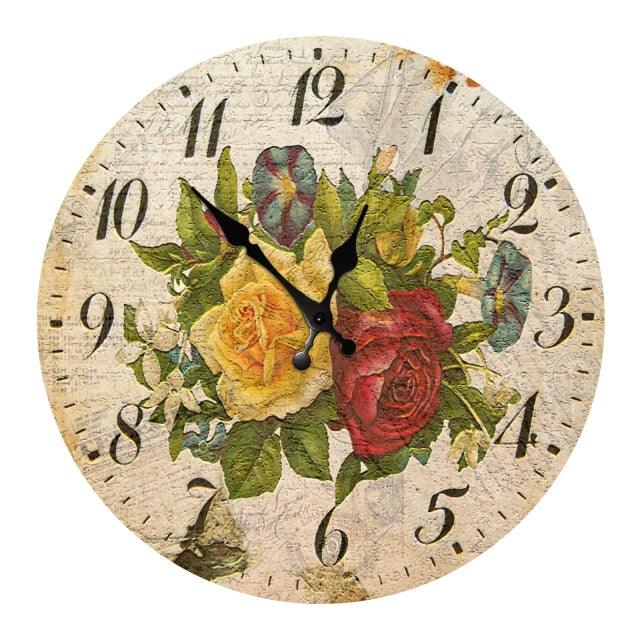 Wooden Wall Clock 10 Inch Silent Non Ticking Quartz Wall Clock 10 Inch Silent Non-Ticking Wooden Wall Clocks Battery Operated Country Retro Rustic Style Decorative for Living Room Kitchen  Retro Fashion Wood Wall Clock Decorative for Living Room Kitchen