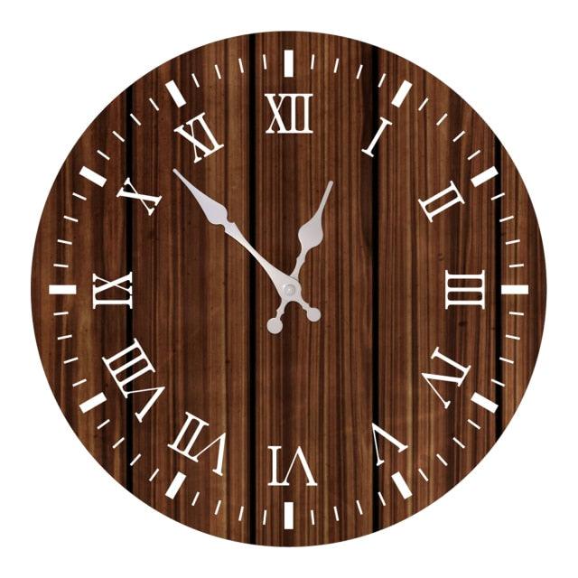 Wooden Wall Clock 10 Inch Silent Non Ticking Quartz Wall Clock 10 Inch Silent Non-Ticking Wooden Wall Clocks Battery Operated Country Retro Rustic Style Decorative for Living Room Kitchen  Retro Fashion Wood Wall Clock Decorative for Living Room Kitchen