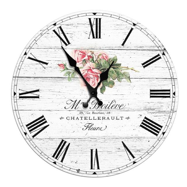 Wooden Wall Clock 10 Inch Silent Non Ticking Quartz Wall Clock 10 Inch Silent Non-Ticking Wooden Wall Clocks Battery Operated Country Retro Rustic Style Decorative for Living Room Kitchen  Retro Fashion Wood Wall Clock Decorative for Living Room Kitchen