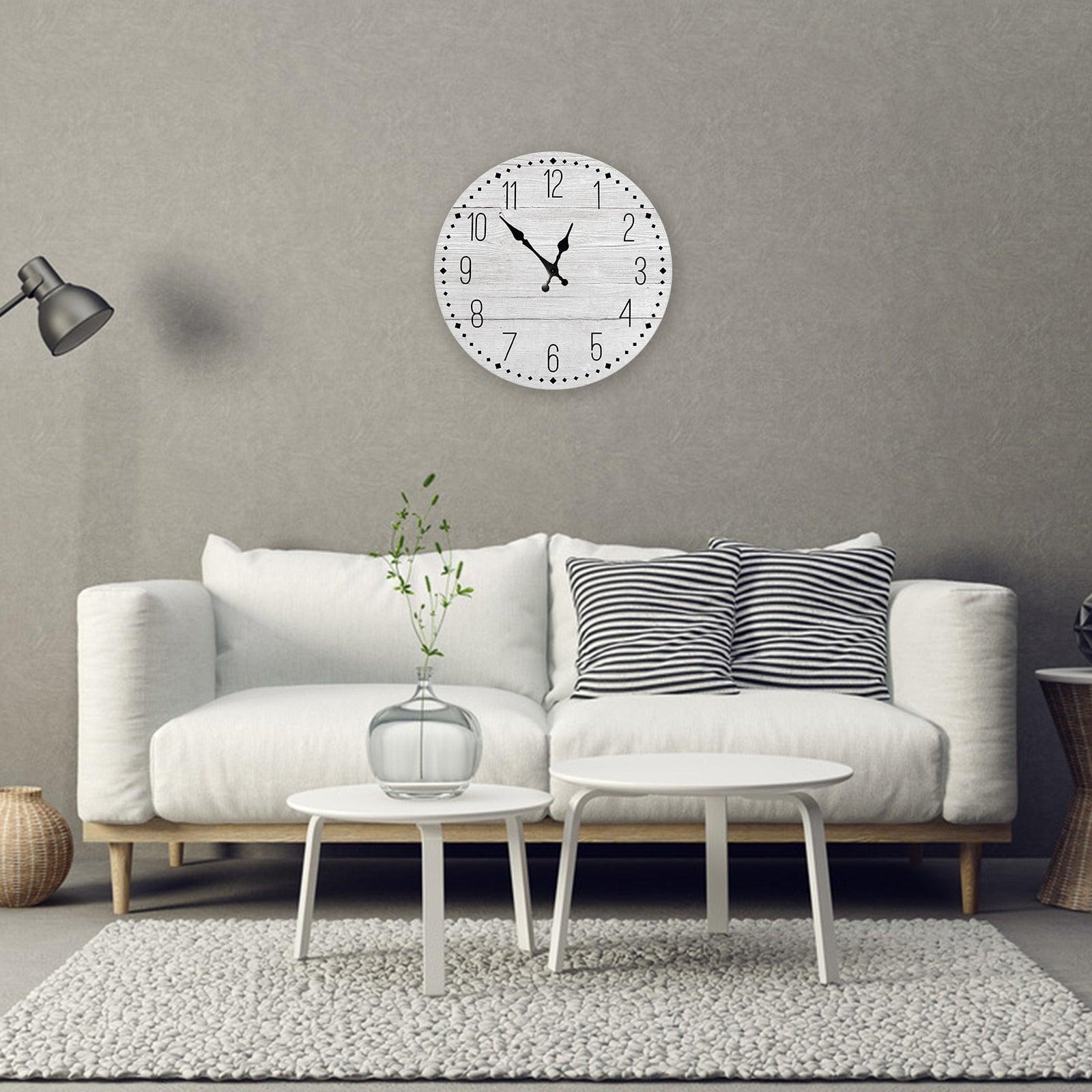 Wooden Wall Clock 10 Inch Silent Non Ticking Quartz Wall Clock 10 Inch Silent Non-Ticking Wooden Wall Clocks Battery Operated Country Retro Rustic Style Decorative for Living Room Kitchen  Retro Fashion Wood Wall Clock Decorative for Living Room Kitchen