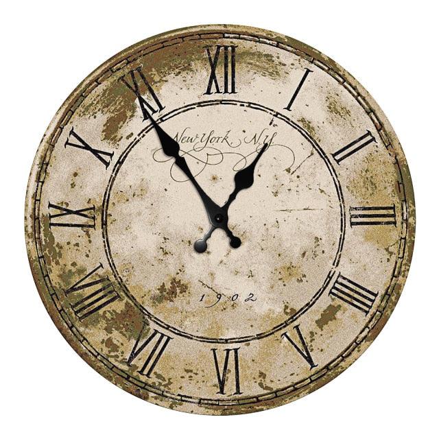 Wooden Wall Clock 10 Inch Silent Non Ticking Quartz Wall Clock 10 Inch Silent Non-Ticking Wooden Wall Clocks Battery Operated Country Retro Rustic Style Decorative for Living Room Kitchen  Retro Fashion Wood Wall Clock Decorative for Living Room Kitchen