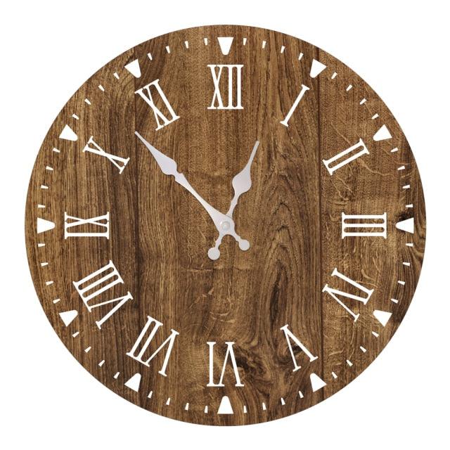 Wooden Wall Clock 10 Inch Silent Non Ticking Quartz Wall Clock 10 Inch Silent Non-Ticking Wooden Wall Clocks Battery Operated Country Retro Rustic Style Decorative for Living Room Kitchen  Retro Fashion Wood Wall Clock Decorative for Living Room Kitchen