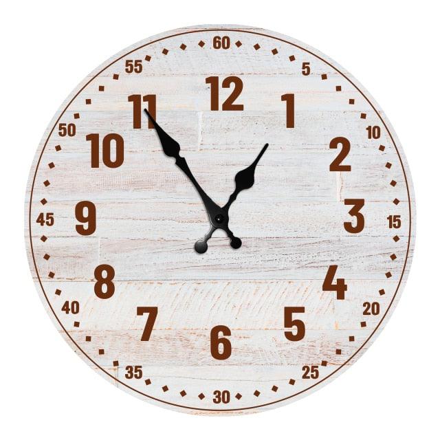 Wooden Wall Clock 10 Inch Silent Non Ticking Quartz Wall Clock 10 Inch Silent Non-Ticking Wooden Wall Clocks Battery Operated Country Retro Rustic Style Decorative for Living Room Kitchen  Retro Fashion Wood Wall Clock Decorative for Living Room Kitchen