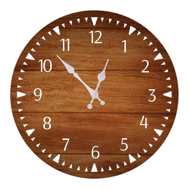 Wooden Wall Clock 10 Inch Silent Non Ticking Quartz Wall Clock 10 Inch Silent Non-Ticking Wooden Wall Clocks Battery Operated Country Retro Rustic Style Decorative for Living Room Kitchen  Retro Fashion Wood Wall Clock Decorative for Living Room Kitchen