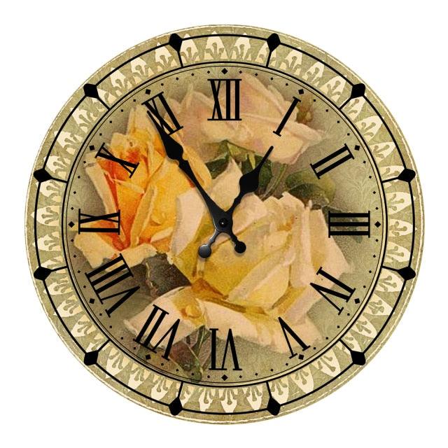 Wooden Wall Clock 10 Inch Silent Non Ticking Quartz Wall Clock 10 Inch Silent Non-Ticking Wooden Wall Clocks Battery Operated Country Retro Rustic Style Decorative for Living Room Kitchen  Retro Fashion Wood Wall Clock Decorative for Living Room Kitchen