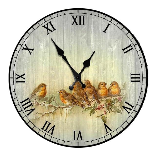 Wooden Wall Clock 10 Inch Silent Non Ticking Quartz Wall Clock 10 Inch Silent Non-Ticking Wooden Wall Clocks Battery Operated Country Retro Rustic Style Decorative for Living Room Kitchen  Retro Fashion Wood Wall Clock Decorative for Living Room Kitchen