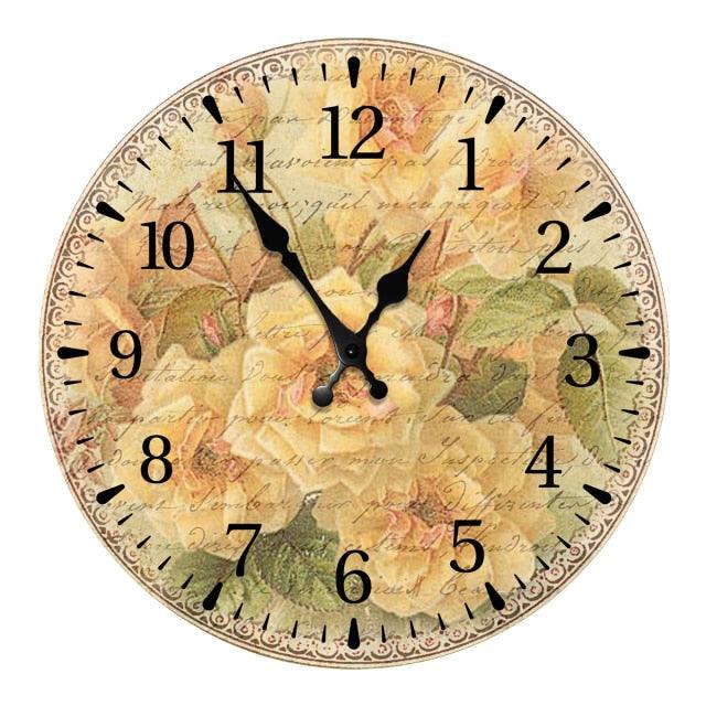 Wooden Wall Clock 10 Inch Silent Non Ticking Quartz Wall Clock 10 Inch Silent Non-Ticking Wooden Wall Clocks Battery Operated Country Retro Rustic Style Decorative for Living Room Kitchen  Retro Fashion Wood Wall Clock Decorative for Living Room Kitchen