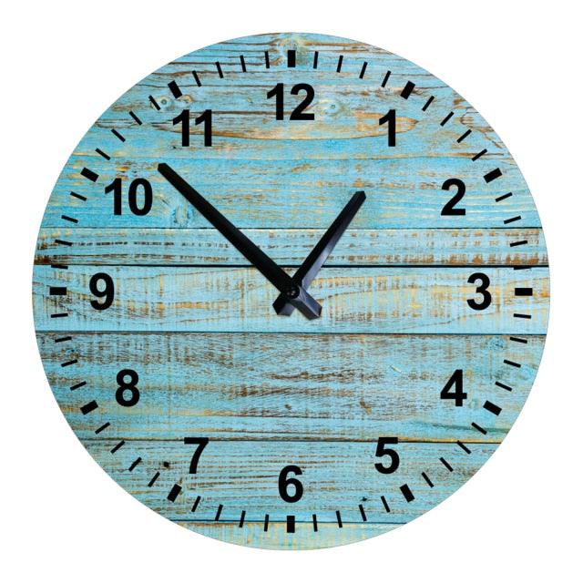 Wooden Wall Clock 10 Inch Silent Non Ticking Quartz Wall Clock 10 Inch Silent Non-Ticking Wooden Wall Clocks Battery Operated Country Retro Rustic Style Decorative for Living Room Kitchen  Retro Fashion Wood Wall Clock Decorative for Living Room Kitchen