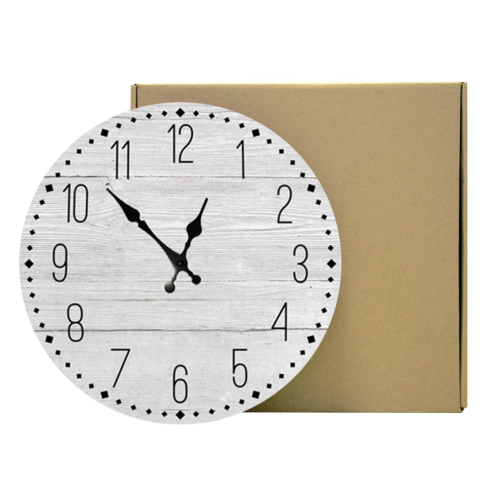 Wooden Wall Clock 10 Inch Silent Non Ticking Quartz Wall Clock 10 Inch Silent Non-Ticking Wooden Wall Clocks Battery Operated Country Retro Rustic Style Decorative for Living Room Kitchen  Retro Fashion Wood Wall Clock Decorative for Living Room Kitchen