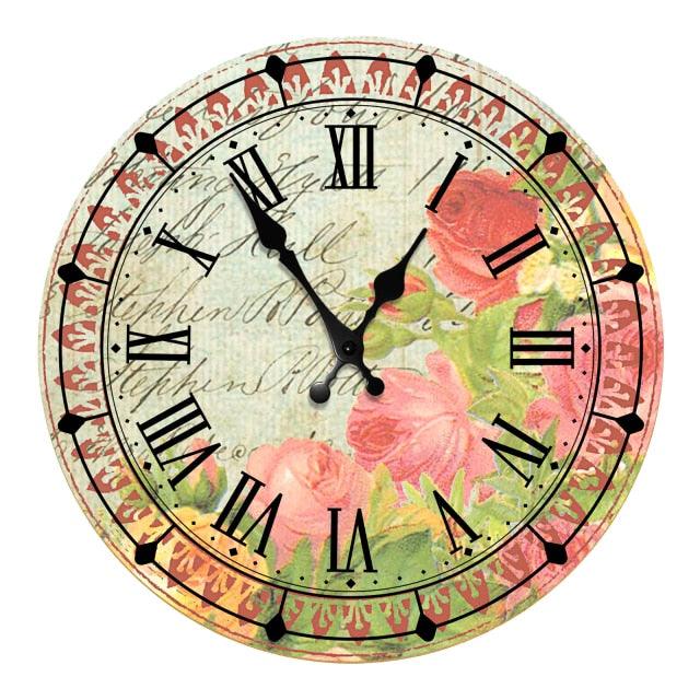 Wooden Wall Clock 10 Inch Silent Non Ticking Quartz Wall Clock 10 Inch Silent Non-Ticking Wooden Wall Clocks Battery Operated Country Retro Rustic Style Decorative for Living Room Kitchen  Retro Fashion Wood Wall Clock Decorative for Living Room Kitchen