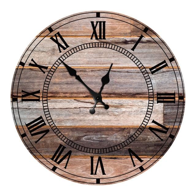 Wooden Wall Clock 10 Inch Silent Non Ticking Quartz Wall Clock 10 Inch Silent Non-Ticking Wooden Wall Clocks Battery Operated Country Retro Rustic Style Decorative for Living Room Kitchen  Retro Fashion Wood Wall Clock Decorative for Living Room Kitchen