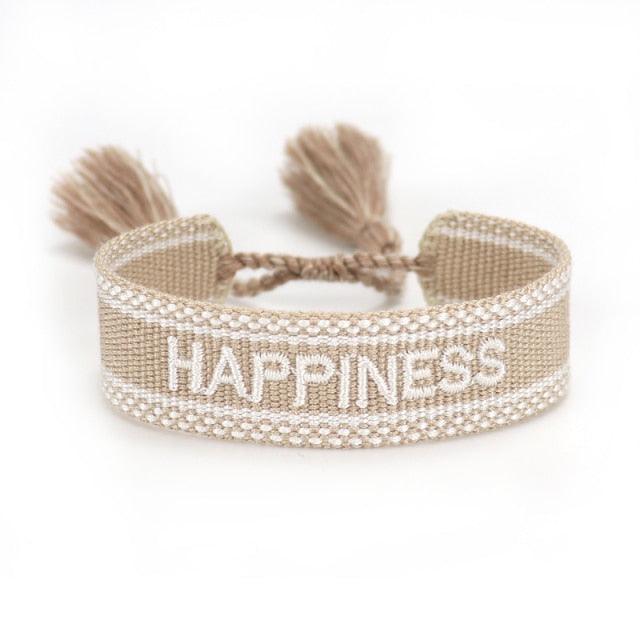 Woven Friendship Bracelets Handmade Braided Bracelet With Tassel Embroidery Rope Handmade Braided Letters Pattern Wrap Bracelets Dreamer Hope Inwrought Inspiring Friendship Handwoven Ethnic Cotton Bangle Wristband For Women Men