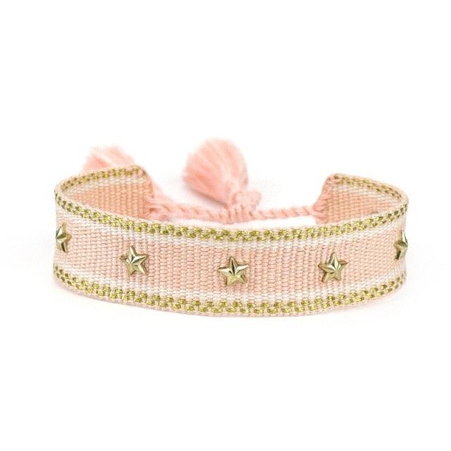 Woven Friendship Bracelets Handmade Braided Bracelet With Tassel Embroidery Rope Handmade Braided Letters Pattern Wrap Bracelets Dreamer Hope Inwrought Inspiring Friendship Handwoven Ethnic Cotton Bangle Wristband For Women Men